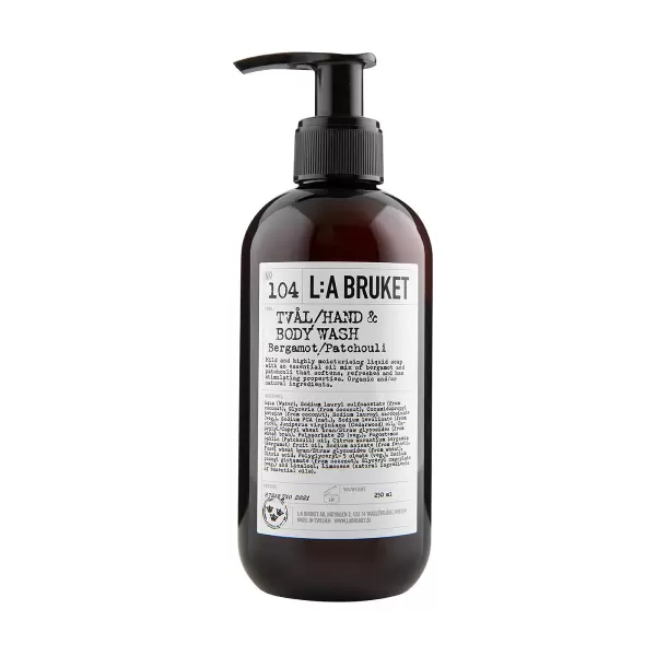 L:A Bruket - Flydende sæbe #104, Bergamotte/Patchouli 250 ml. 