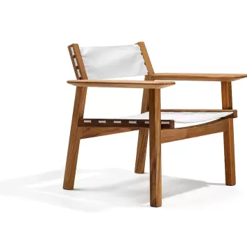 Skargaarden - Djurö loungestol, Teak/Hvid Batyline Skargaarden - Djurö loungestol, Teak/Hvid Batyline