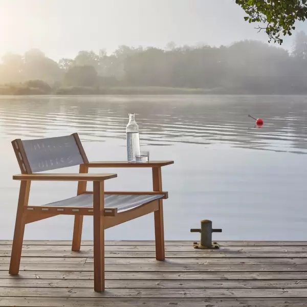 Skargaarden - Djurö loungestol, Teak/Hvid Batyline