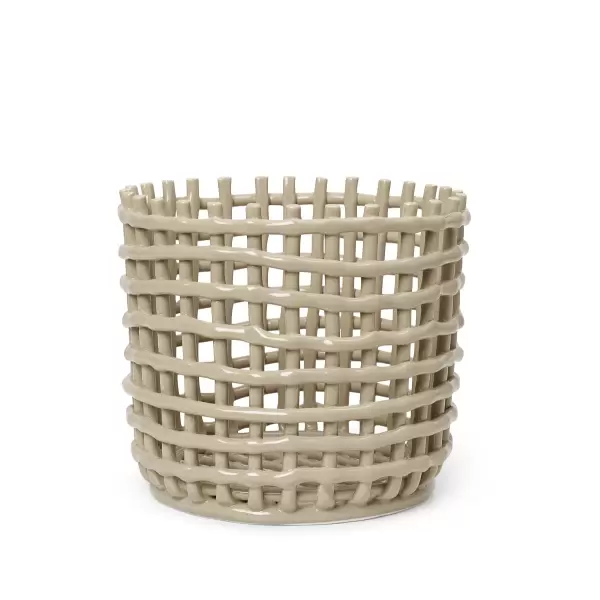 ferm LIVING - Ceramic Basket Cashmere, Large