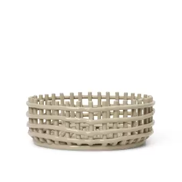 Ferm Living - Ceramic Basket Centrepiece, Cashmere Ferm Living - Ceramic Basket Centrepiece, Cashmere