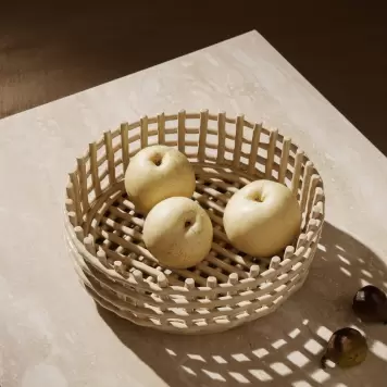 Ferm Living - Ceramic Basket Centrepiece, Cashmere