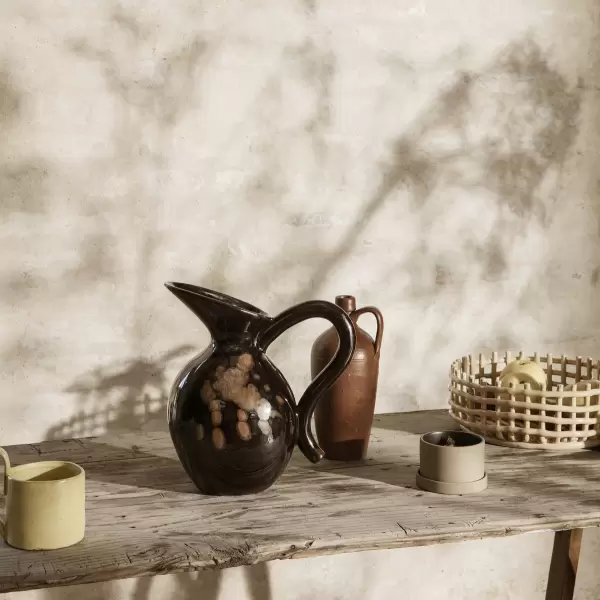 ferm LIVING - Ceramic Basket Centrepiece, Cashmere