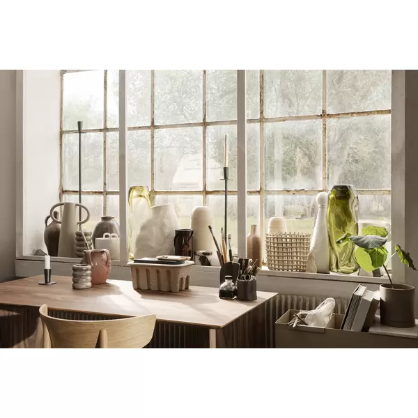 ferm LIVING - Gulvvase Water Swirl Tall, Moss Green