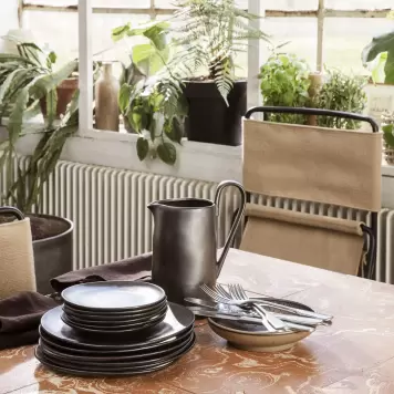 Ferm Living - Flow kage tallerken Sort, Ø:15