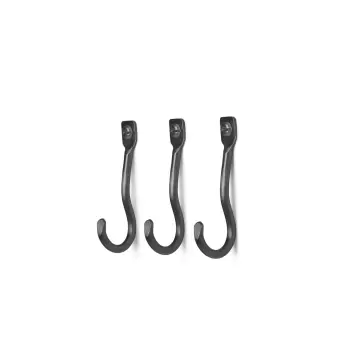 Ferm Living - Curvature 3 knager, Sort messing 