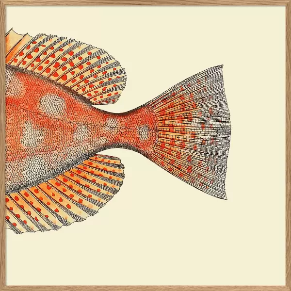 The Dybdahl Co. - Dottet Orange Fish Tail #5611, 61*61