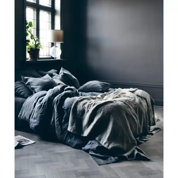 Lovely Linen - Lovely hør-sengetæppe, Mørkegrå 290*290