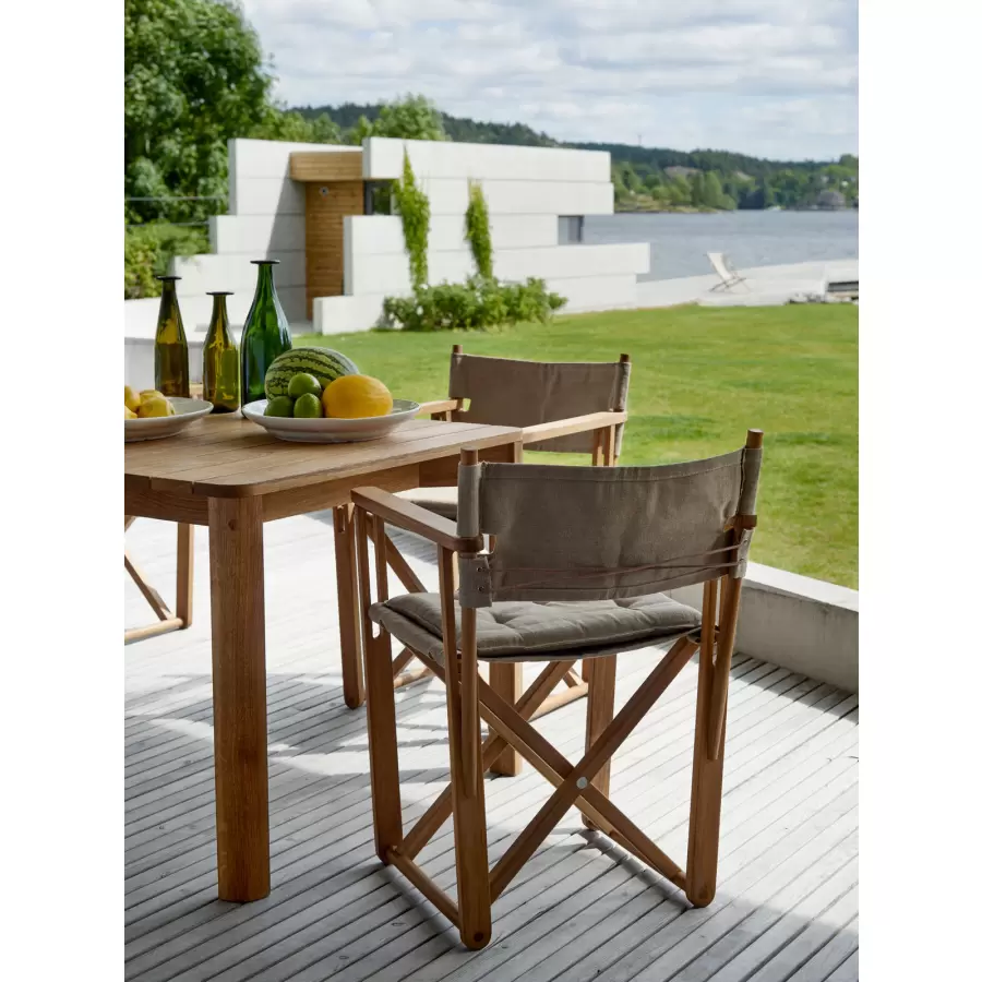 Skargaarden - Kryss Dining Chair - teak og sunbrella-stof - ude og inde brug 