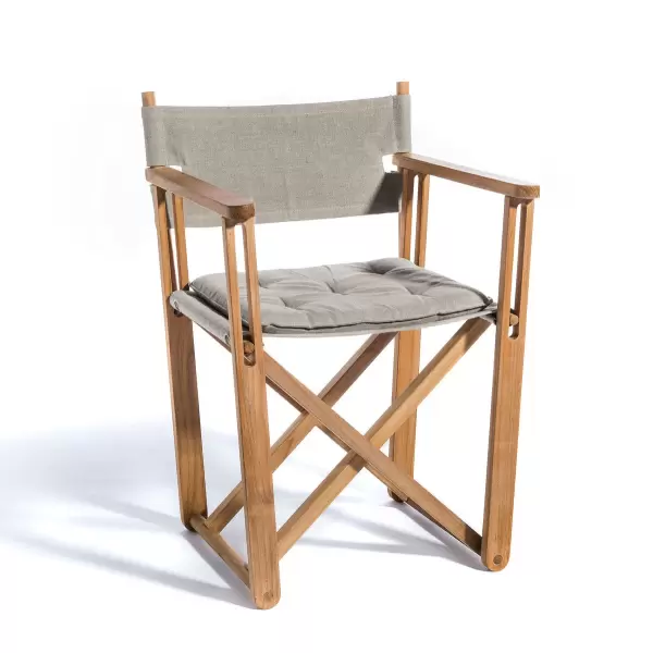 Skargaarden - Kryss Dining Chair - teak og sunbrella-stof - ude og inde brug 