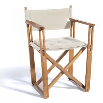Skargaarden - Kryss Dining Chair - teak og sunbrella-stof - ude og inde brug Skargaarden - Kryss Dining Chair - teak og sunbrella-stof - ude og inde brug