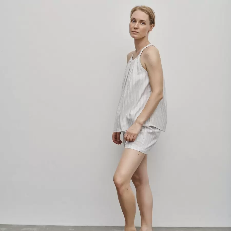 Care By Me - Vivienne shorts, Lysegrå/Hvid