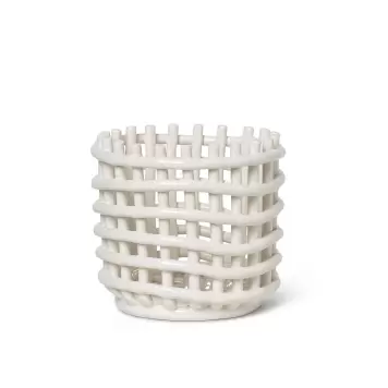 Ferm Living - Ceramic Basket Offwhite, Small