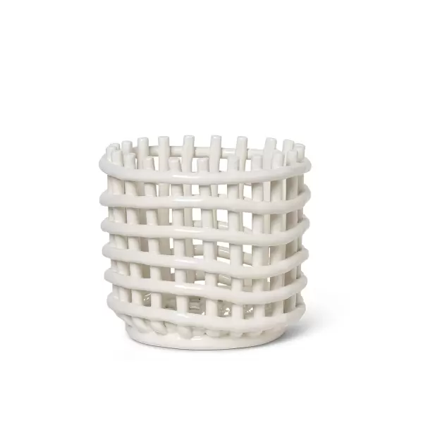 ferm LIVING - Ceramic Basket Offwhite, Small