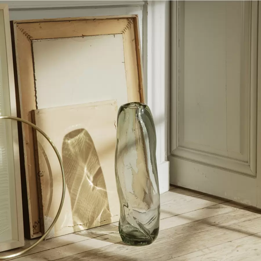 ferm LIVING - Stor vase 47 cm., Water Swirl Vase Tall, Grøn