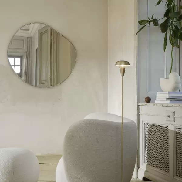 ferm LIVING - Pond Mirror XL, Mørk krom - Hent selv