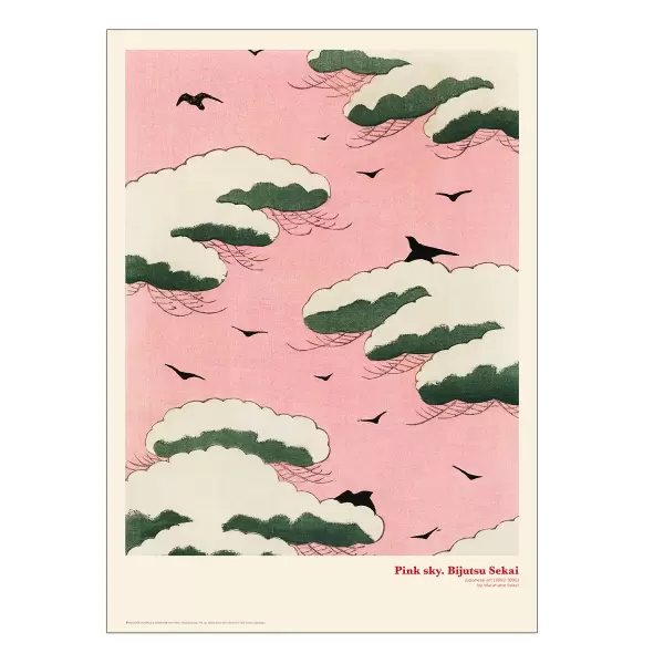 Permild og Rosengreen - Pink Sky - Japansk Træsnit, 50*70