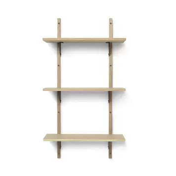 Ferm Living - Sector reol Tripple smal, Eg/Sort messing
