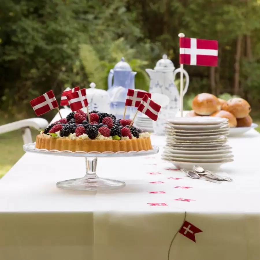 LANGKILDE & SØN - Flagstang til bordet, Egetræ med Dannebrog