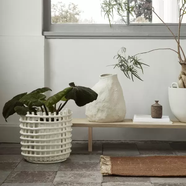 ferm LIVING - Ceramic Basket Offwhite, XL