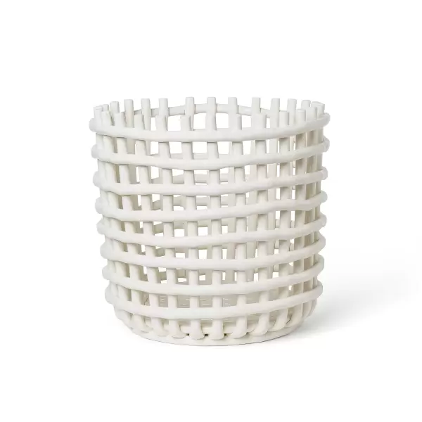 ferm LIVING - Ceramic Basket Offwhite, XL