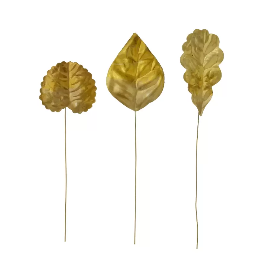 BUNGALOW - Golden Ornament Leaf H:4,5, 3stk.