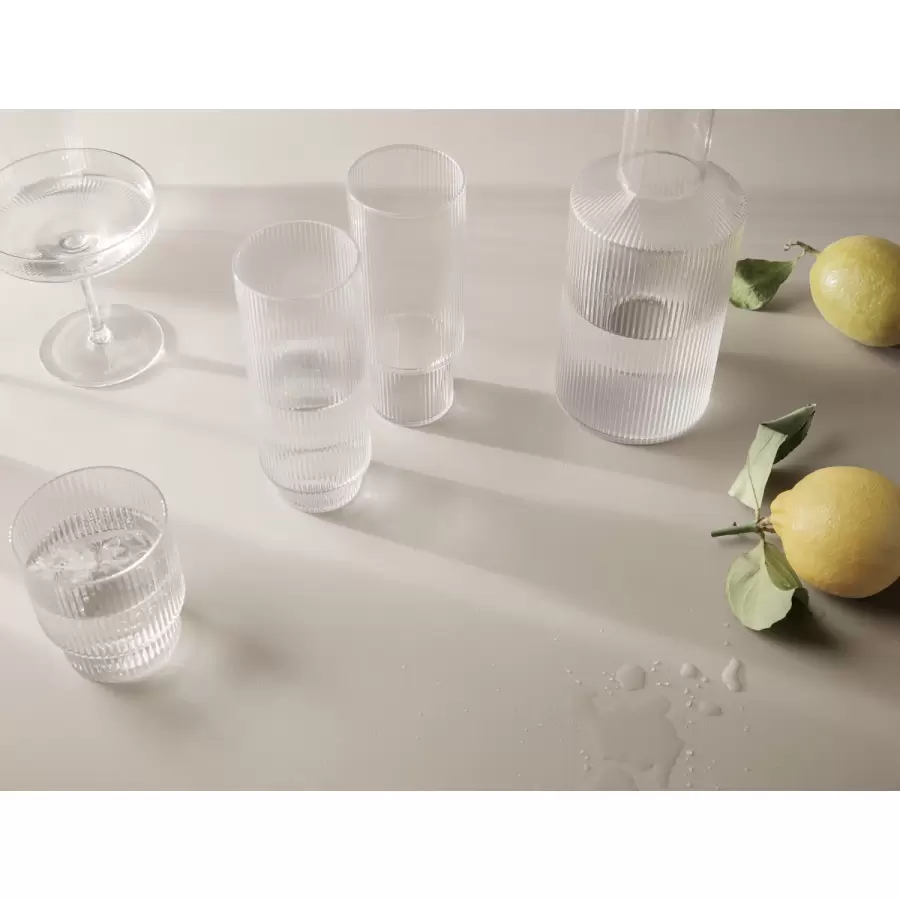 ferm LIVING - 4 glas i sampak Ripple Long Drink 