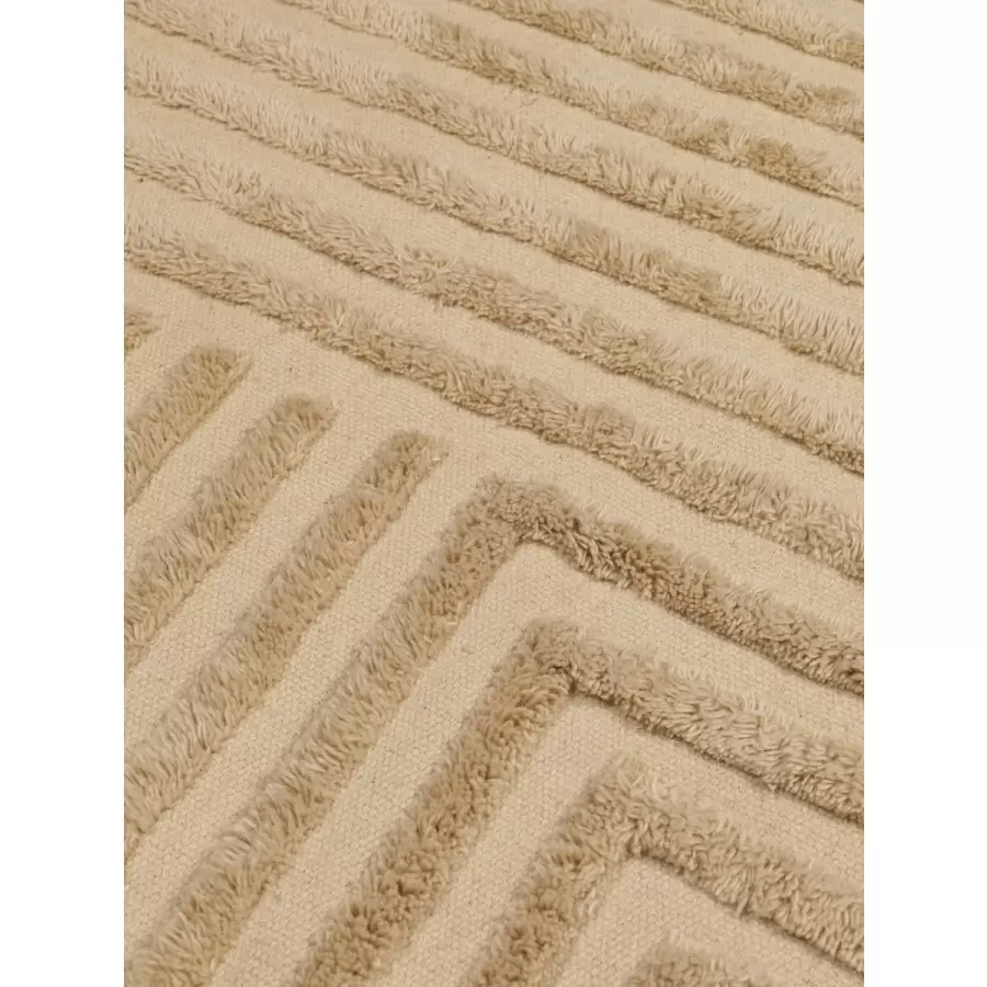 ferm LIVING - Gulvtæppe Crease, Lys Sand 140*200 - Hent selv