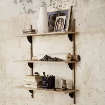 Ferm Living - Sector Shelf T/W - Oak/Black Brass Ferm Living - Sector Shelf T/W - Oak/Black Brass