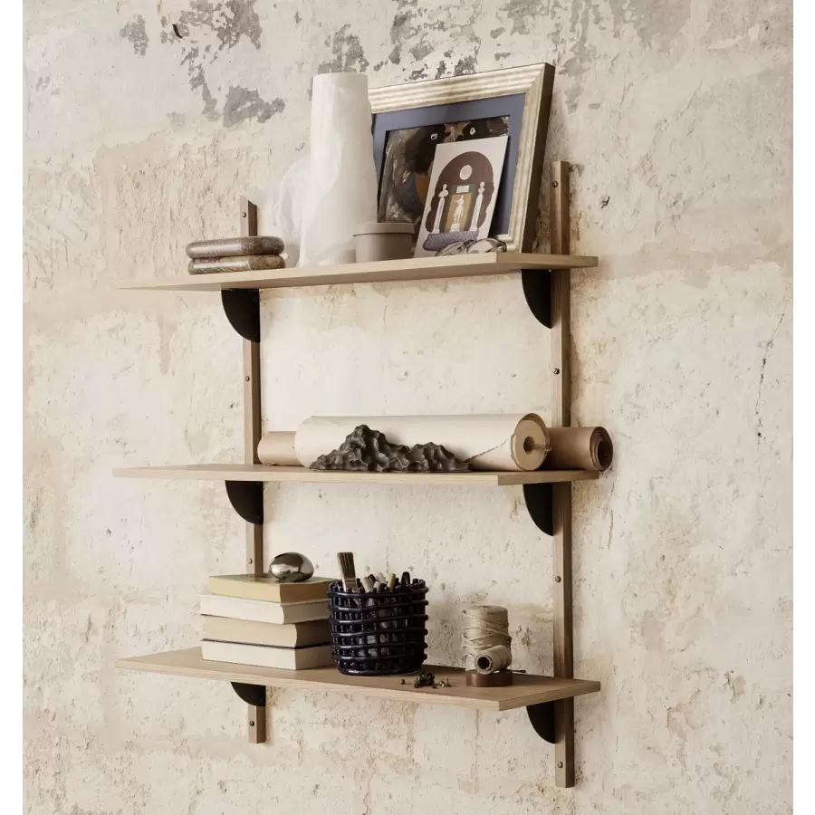 ferm LIVING - Sector Shelf T/W - Oak/Black Brass