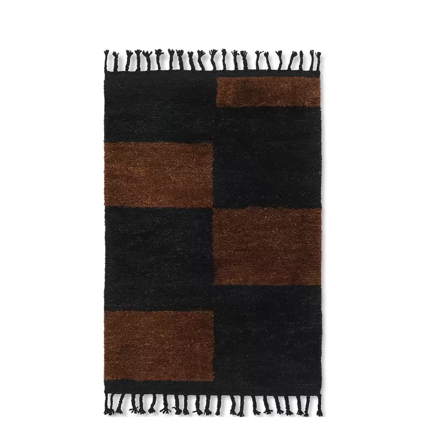 ferm LIVING - Mara Knotted Rug, Black/Chocolate, 80*120