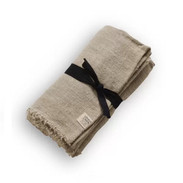 Lovely Linen - Hørdug til smalt bord Rustic, Natural Beige 90*250