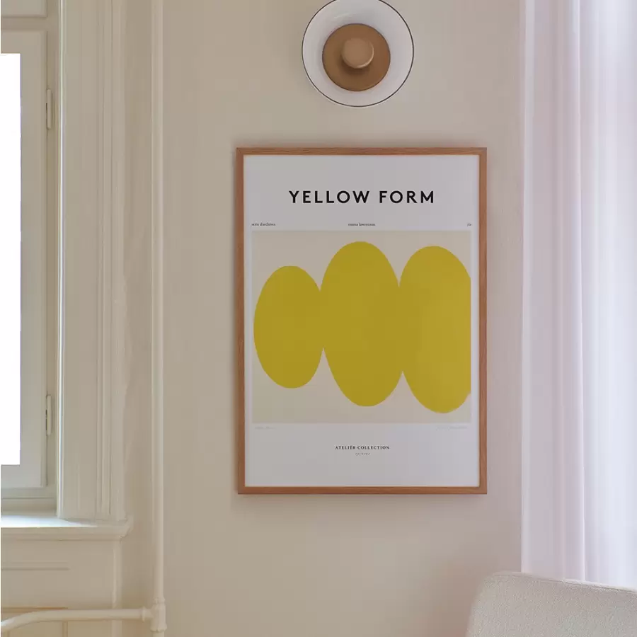 The Poster Club - Emma Lawrenson, Yellow Form 30*40 - Uden ramme