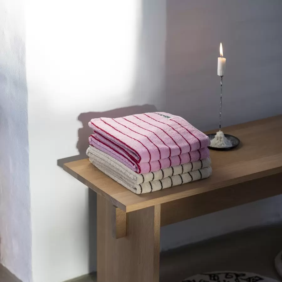 Bongusta - Håndklæde stribet, Naram, 50*80 - Vælg farve