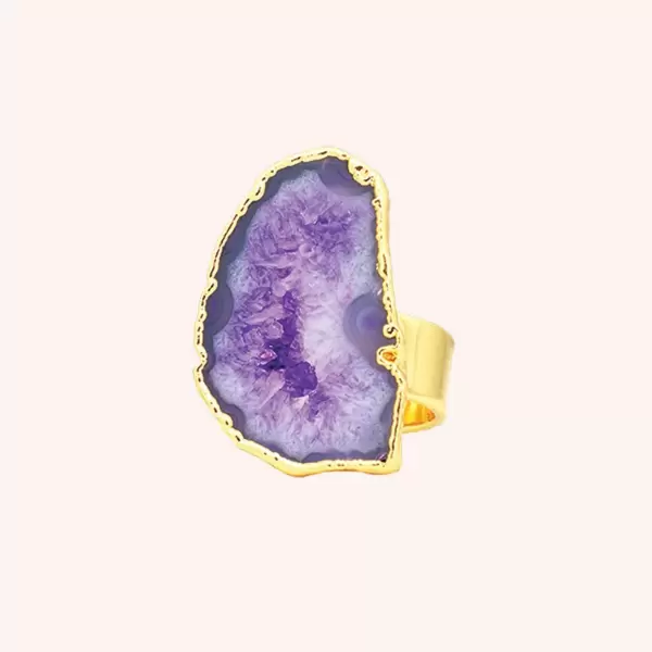 House of Vincent - Ring Asger, Lilla Geode, Forgyldt