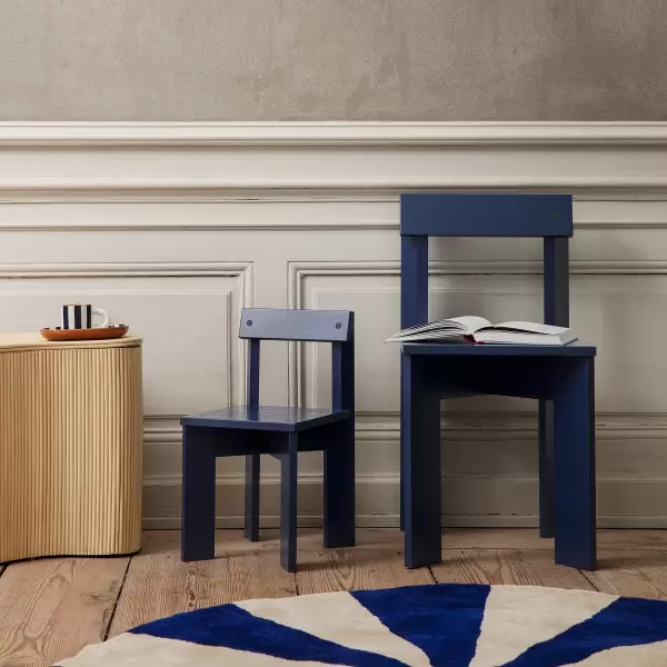 ferm LIVING - Arch Tuftet Tæppe Small, Blå/Offwhite