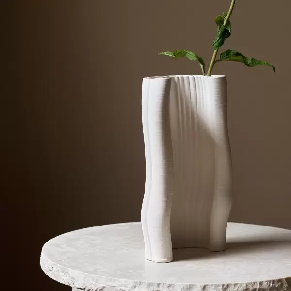 ferm LIVING - Vase Moiré, Off White