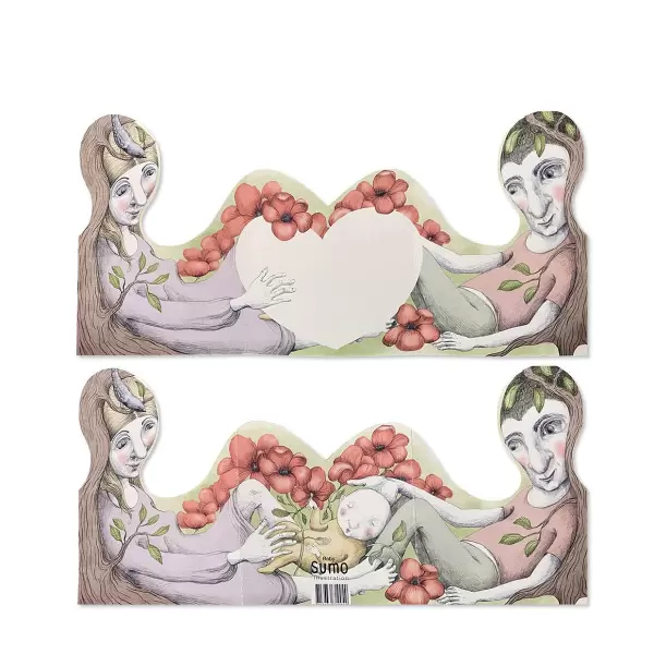 Sumo Illustration - Fold-ud Kort Baby (til nybagte forældre)