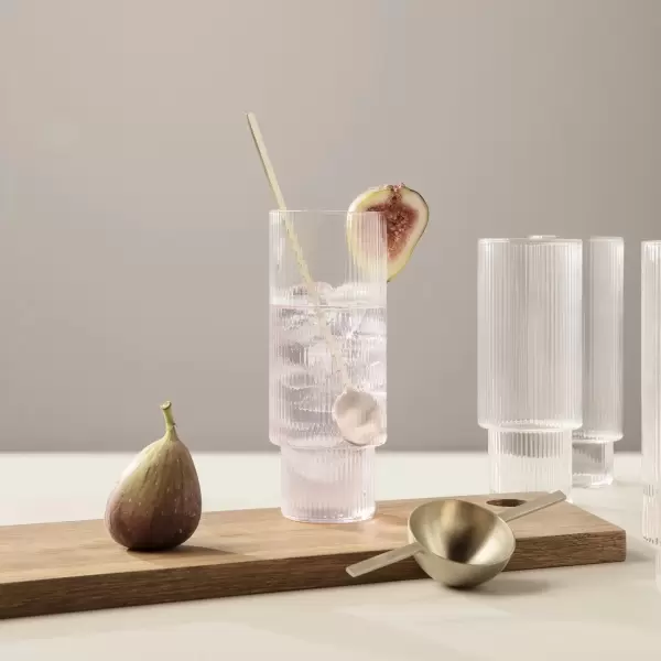 ferm LIVING - 4 glas i sampak Ripple Long Drink 