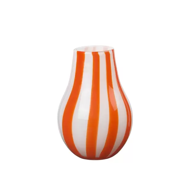 Broste Copenhagen - Vase Ada Stripe, Pumpkin Orange Ø:15,5*22,5