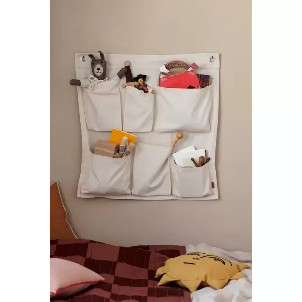 ferm LIVING Kids - Canvas Wall Pockets, Offwhite