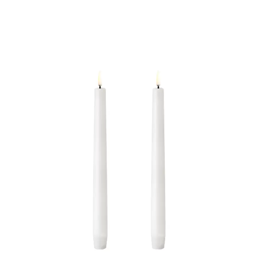 2 Kronelys LED Smooth, Nordic White H:25