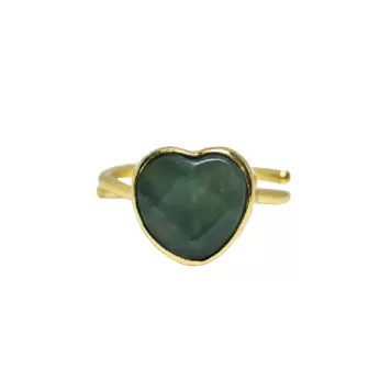 IBU Jewels - Ring Love Green, Forgyldt IBU Jewels - Ring Love Green, Forgyldt