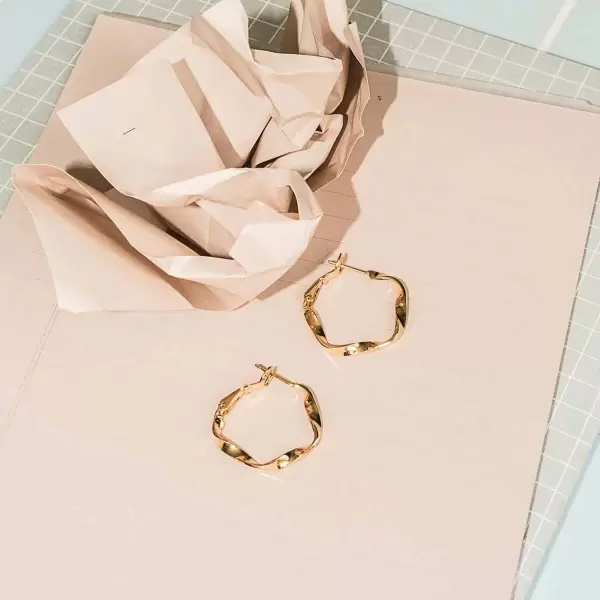 House of Vincent - Øreringe Olga Hoops, Forgyldt sterlingsølv