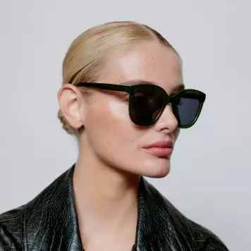 A.Kjærbede - Solbrille Billy, Mørkegrøn Transparent