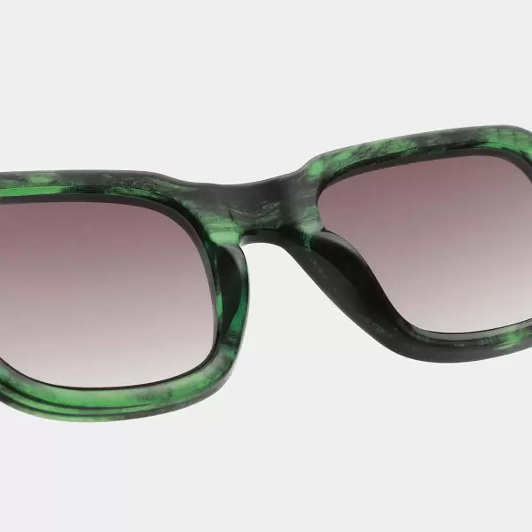 A.Kjærbede - Solbrille Halo, Green Marble Transparent