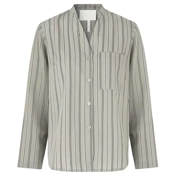 Lykkeland Atelier - Pyjamasskjorte Sleep, Dusty Mint Stripe