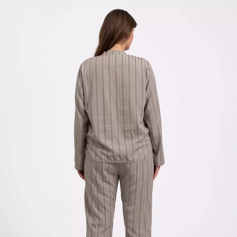 Lykkeland Atelier - Pyjamasskjorte Sleep, Dusty Mint Stripe