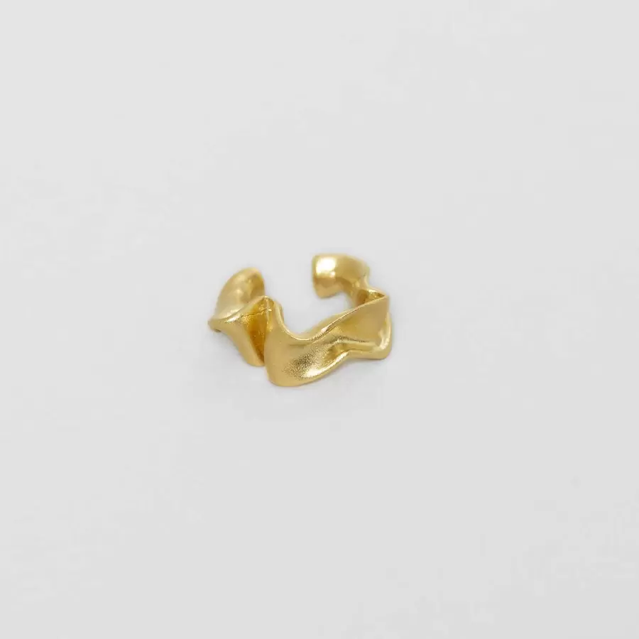 Trine Tuxen - Ear Cuff Leafy Greens, Forgyldt sterlingsølv