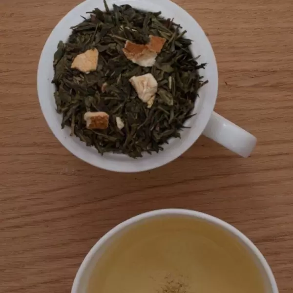 Carstensens Tehandel - Sencha Grøn Te, Rabarber og Fløde 100 g.
